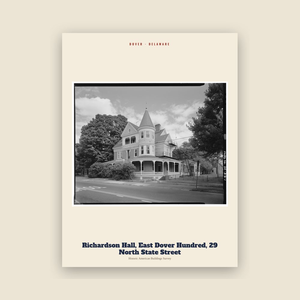 Dover Richardson Hall, East Dover Hundred, 29 North State Street Archive Print