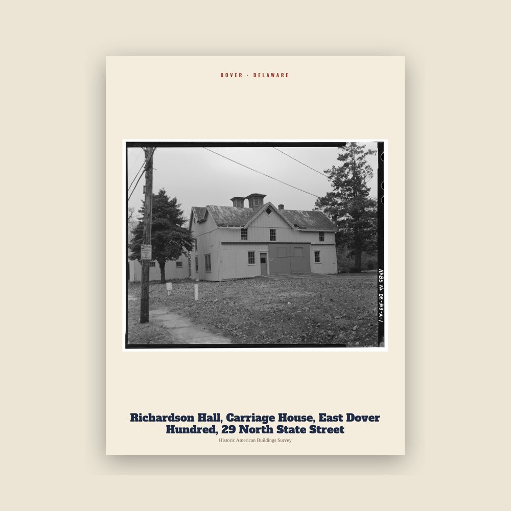 Dover Richardson Hall, Carriage House, East Dover Hundred, 29 North State Street Archive Print