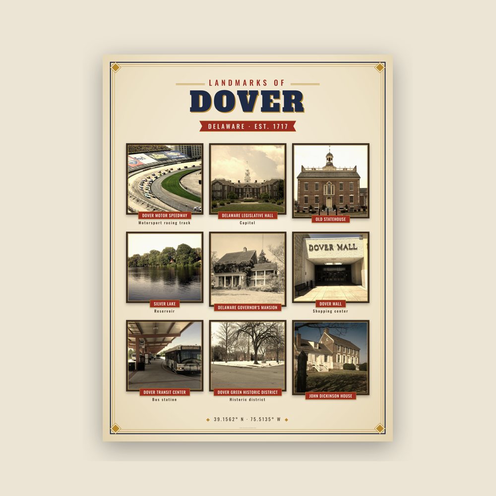 Dover Landmarks Photo Poster
