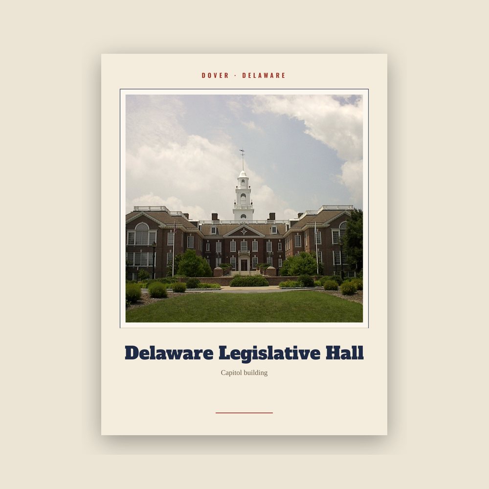 Dover Delaware Legislative Hall Landmark Print