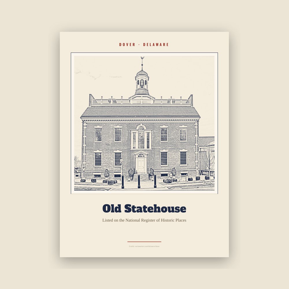 Dover Old Statehouse Landmark Print