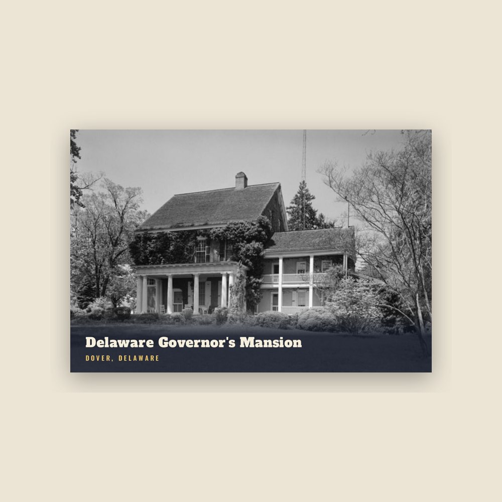 Dover Delaware Governor's Mansion Postcard