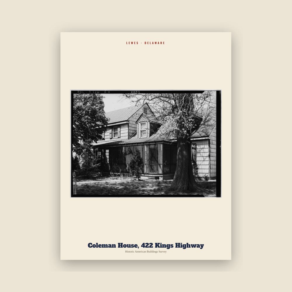 Lewes Coleman House, 422 Kings Highway Archive Print