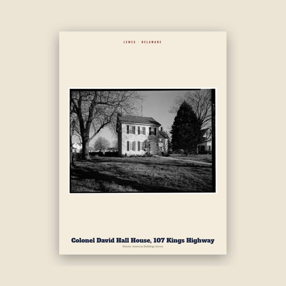 Lewes Colonel David Hall House, 107 Kings Highway Archive Print