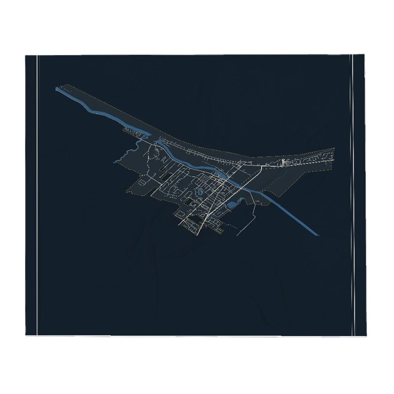 Lewes Street Map Throw Blanket