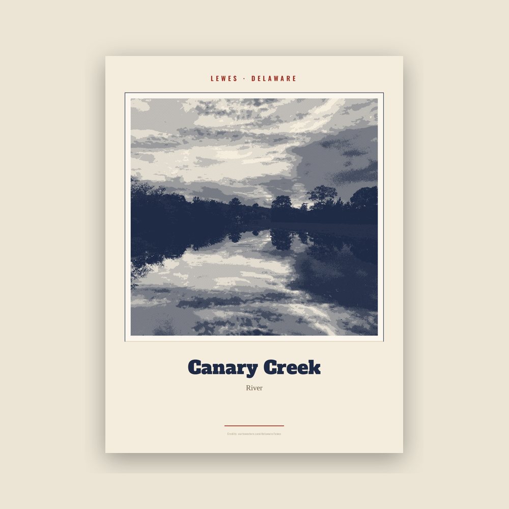 Lewes Canary Creek Landmark Print