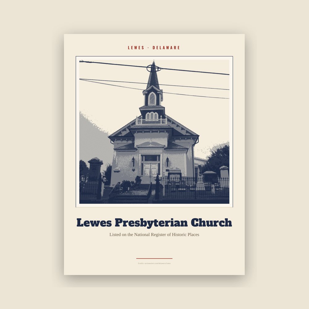 Lewes Lewes Presbyterian Church Landmark Print