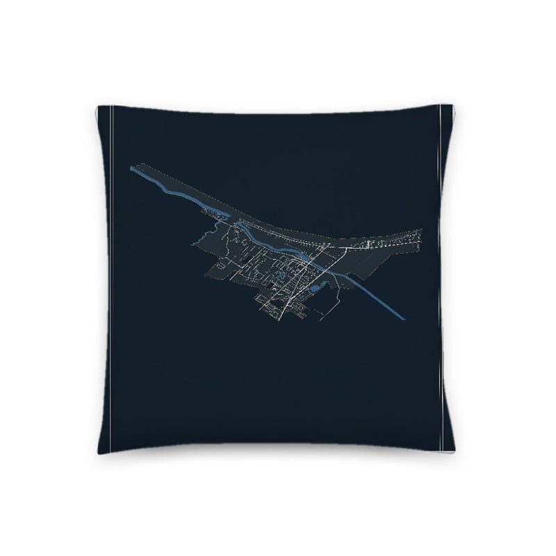 Lewes Map Throw Pillow