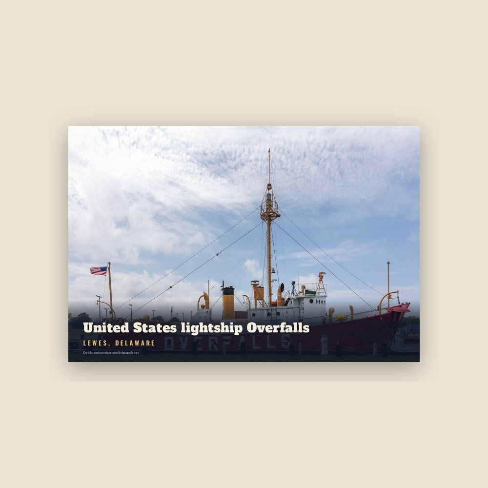 Lewes United States lightship Overfalls Postcard