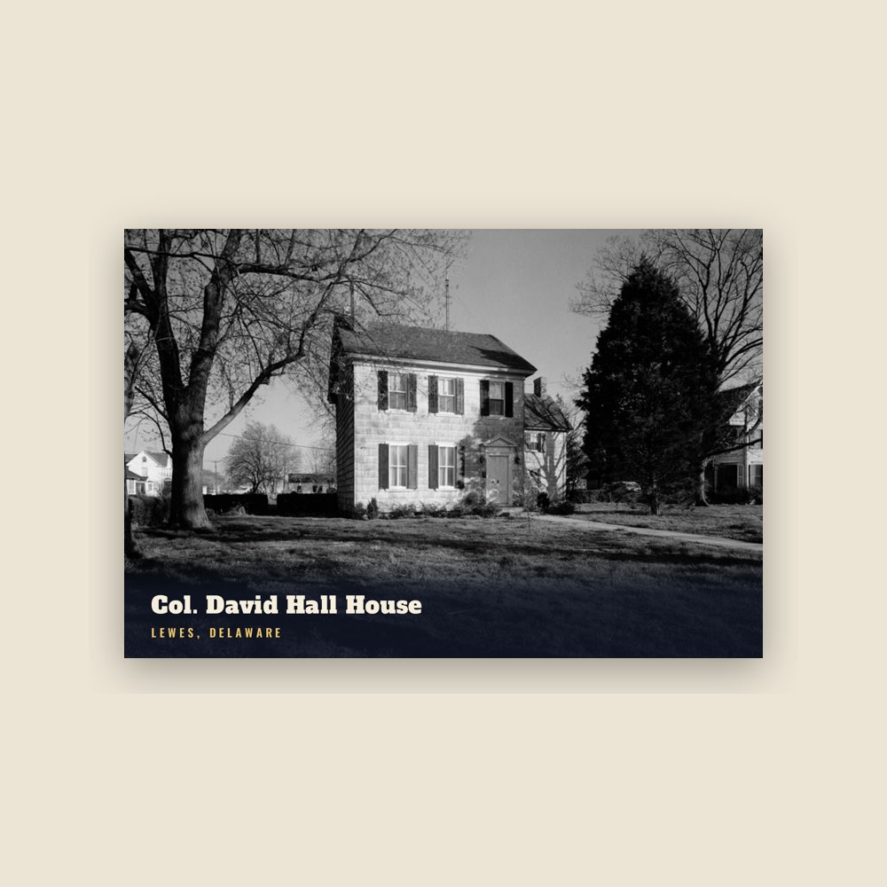 Lewes Col. David Hall House Postcard