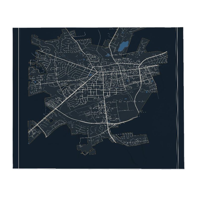 Newark Street Map Throw Blanket
