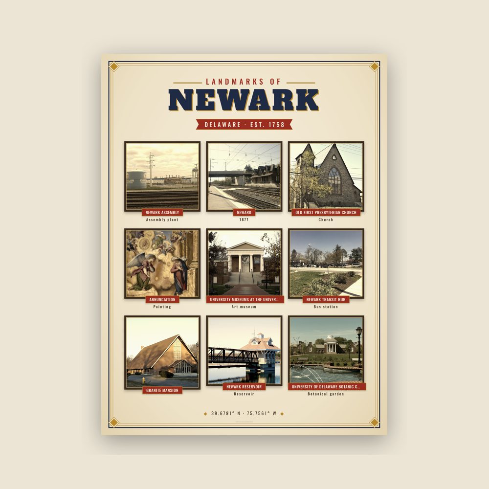 Newark Landmarks Photo Poster