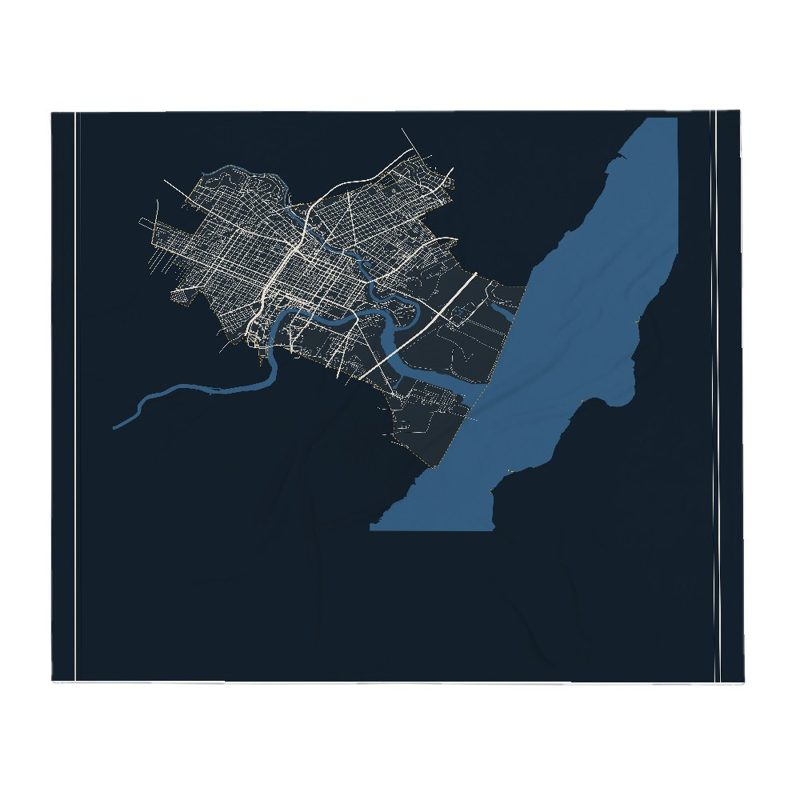 Wilmington Street Map Throw Blanket