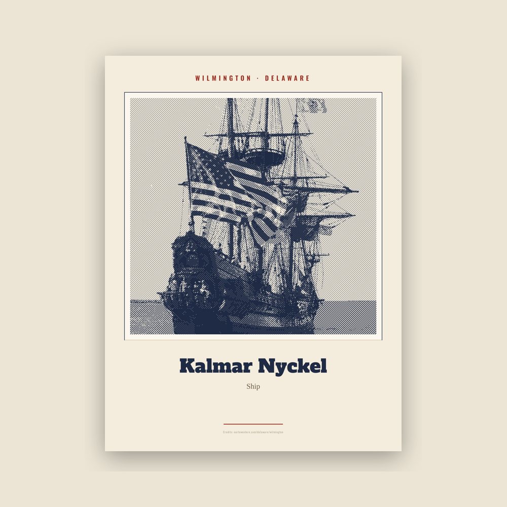 Wilmington Kalmar Nyckel Landmark Print