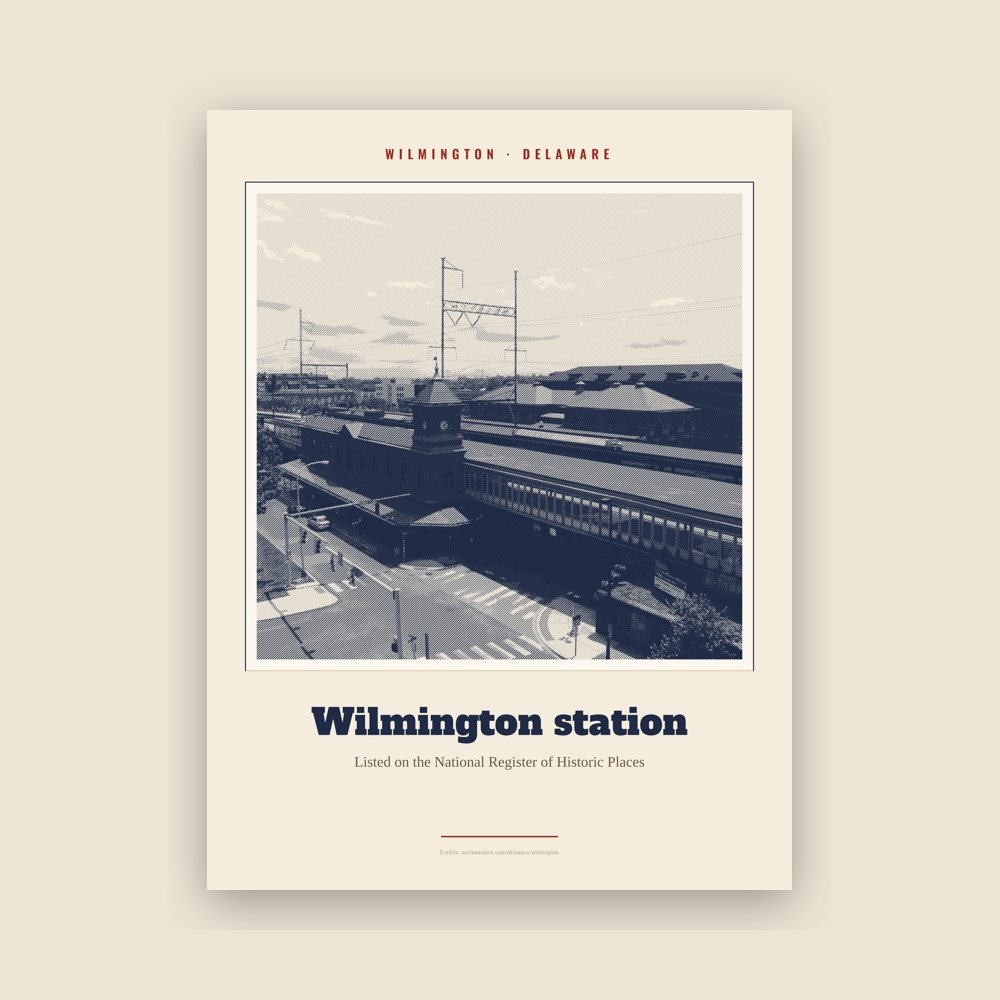 Wilmington Wilmington station Landmark Print
