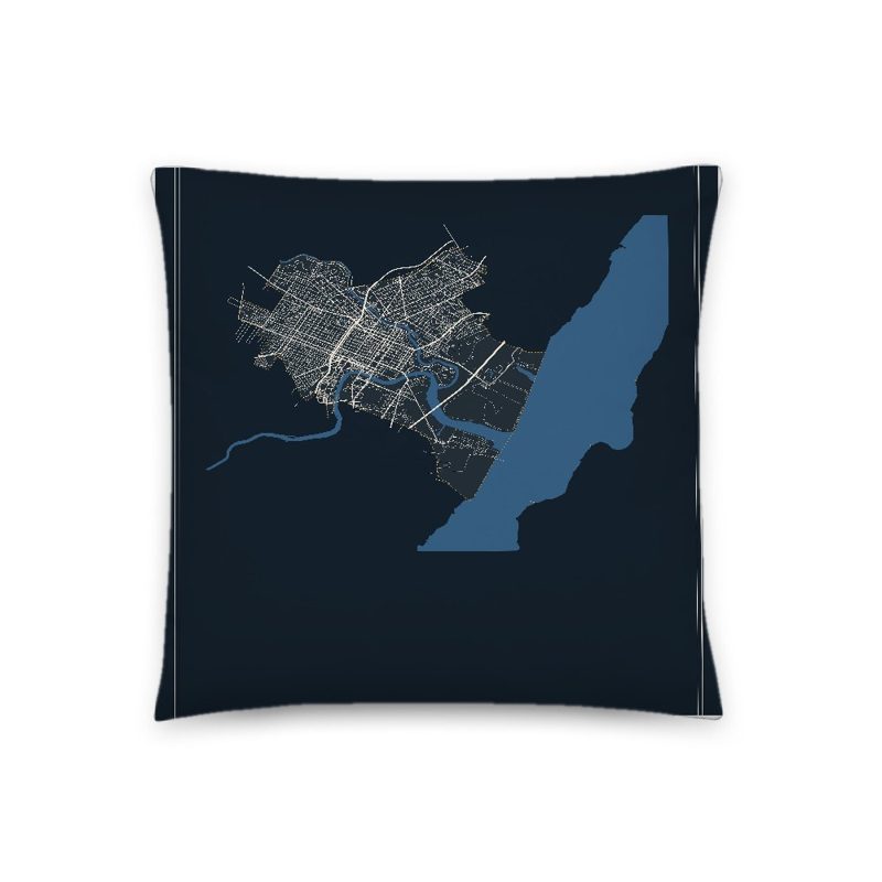 Wilmington Map Throw Pillow