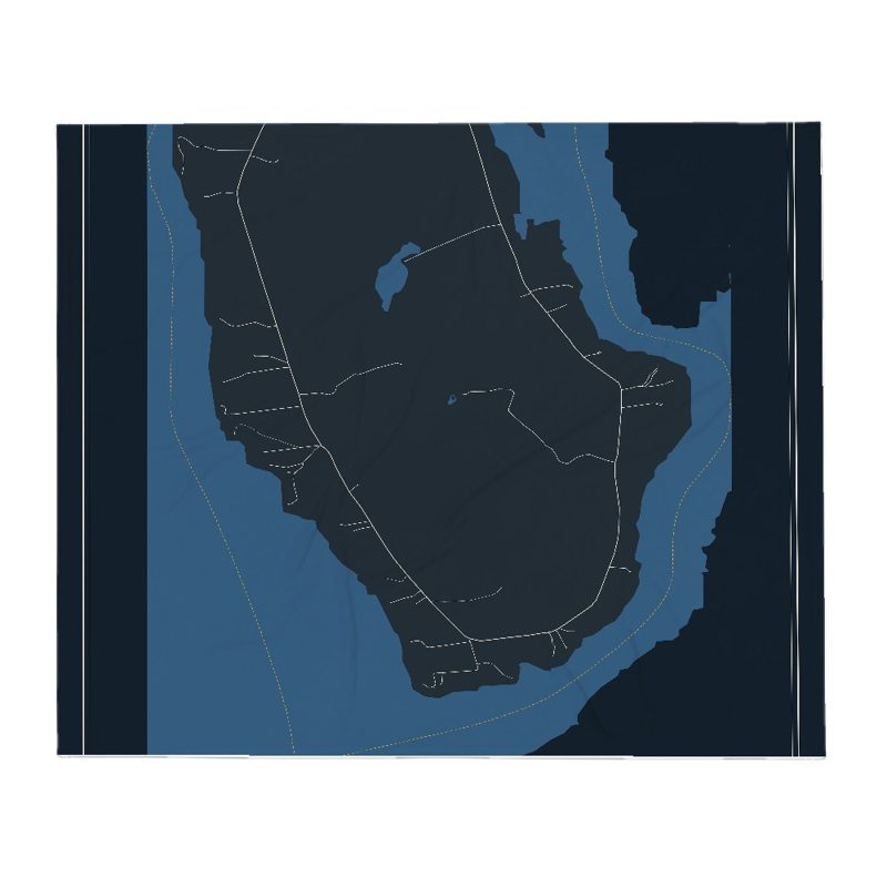 Verona Island Street Map Throw Blanket
