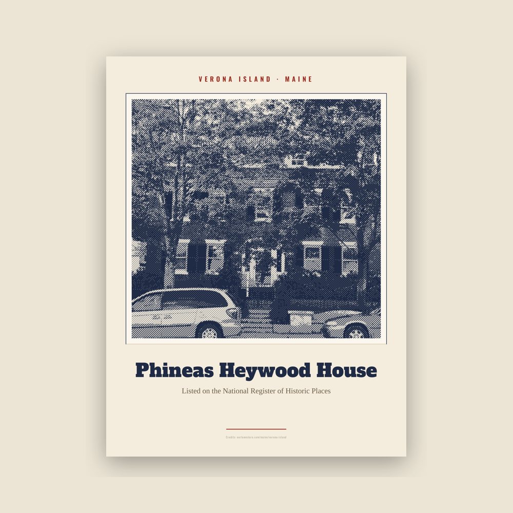 Verona Island Phineas Heywood House Landmark Print