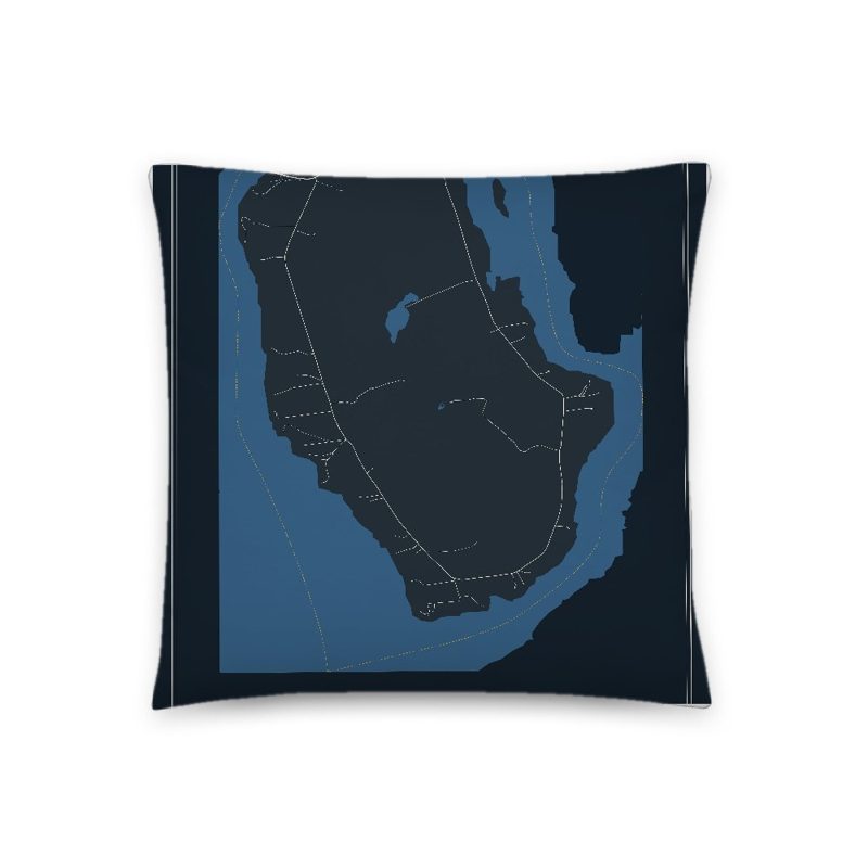 Verona Island Map Throw Pillow