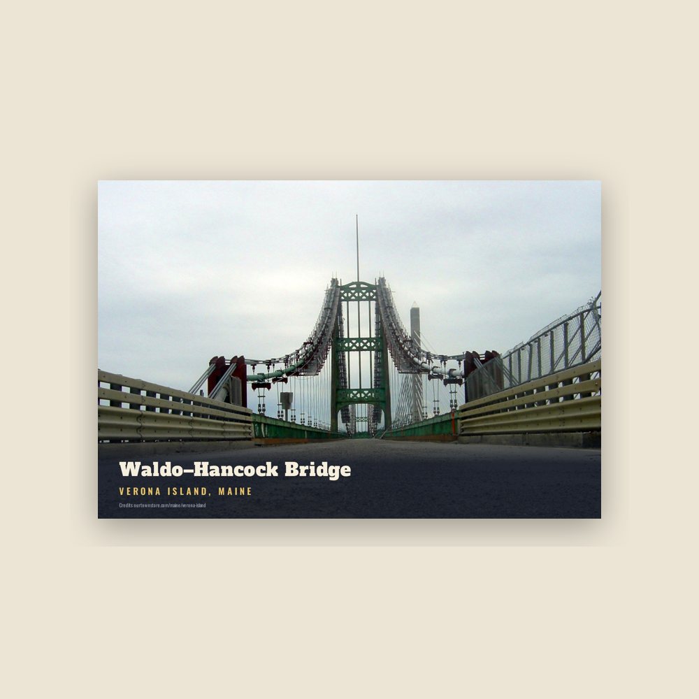Verona Island Waldo–Hancock Bridge Postcard