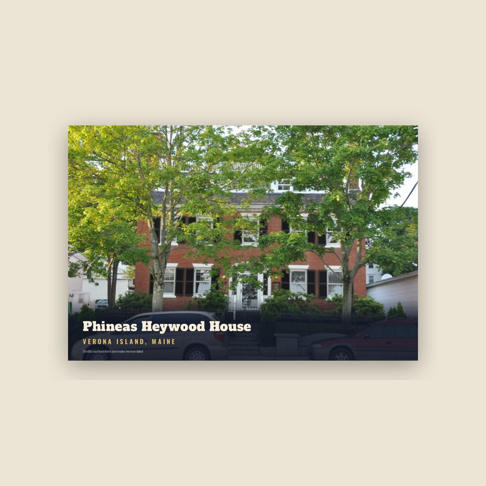 Verona Island Phineas Heywood House Postcard