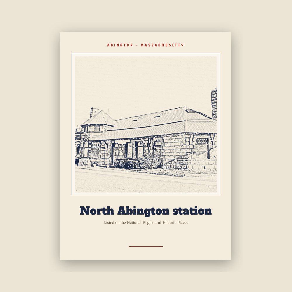 Abington North Abington station Landmark Print
