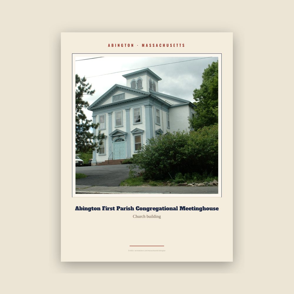 Abington Abington First Parish Congregational Meetinghouse Landmark Print
