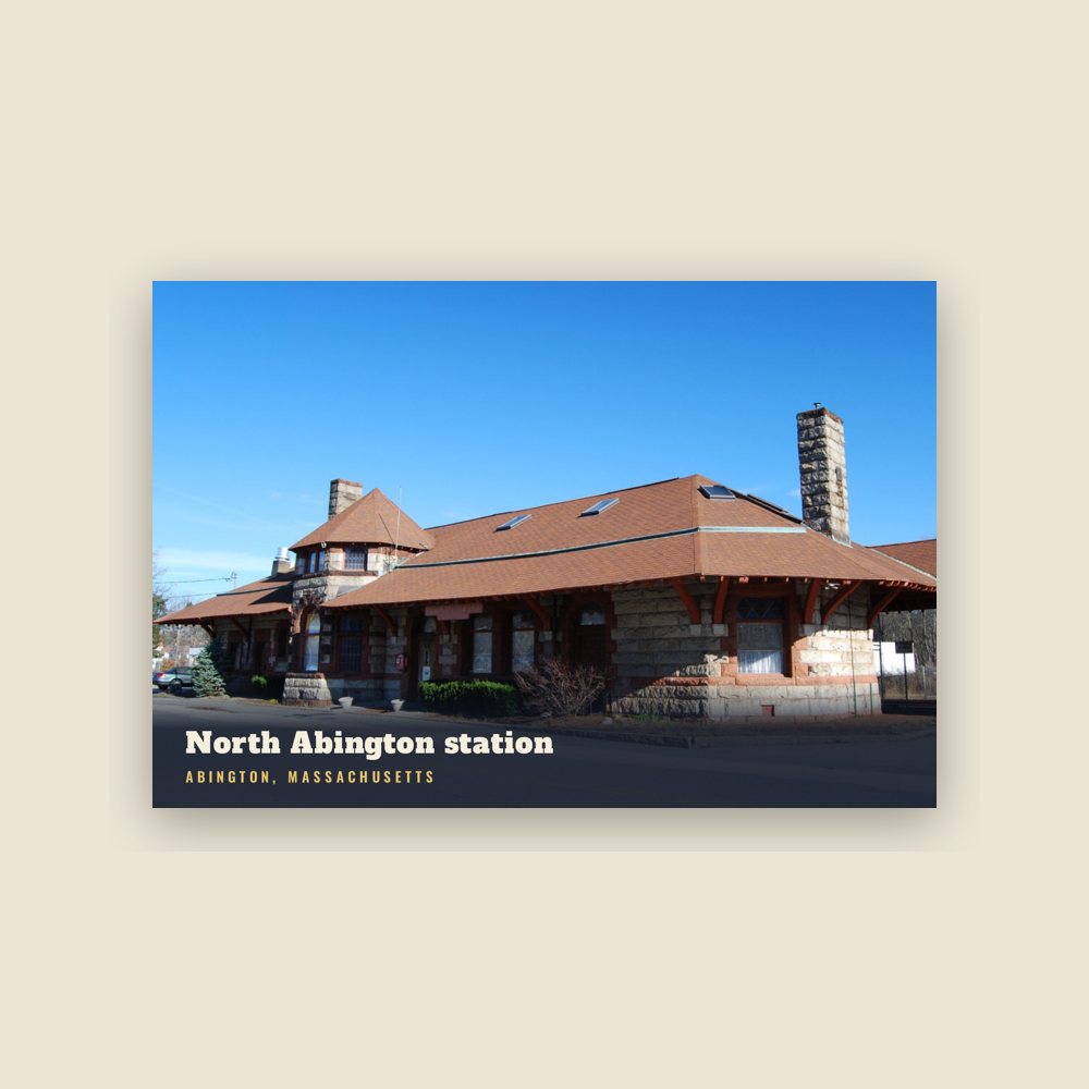 Abington North Abington station Postcard