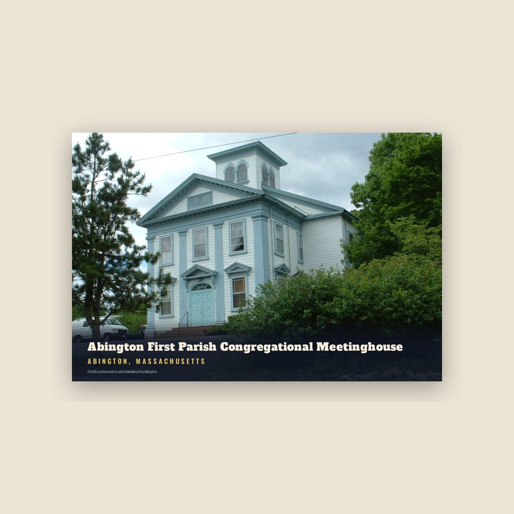 Abington Abington First Parish Congregational Meetinghouse Postcard