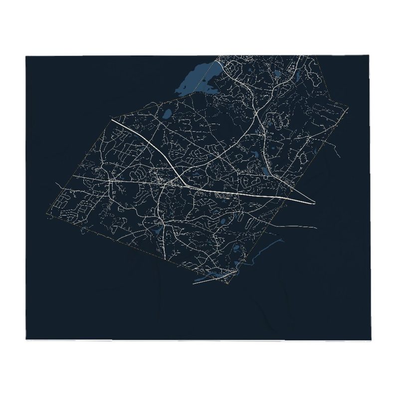 Acton Street Map Throw Blanket