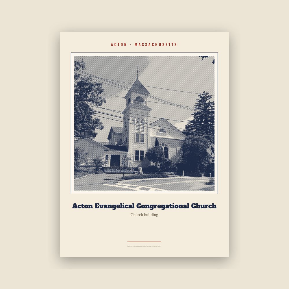 Acton Acton Evangelical Congregational Church Landmark Print
