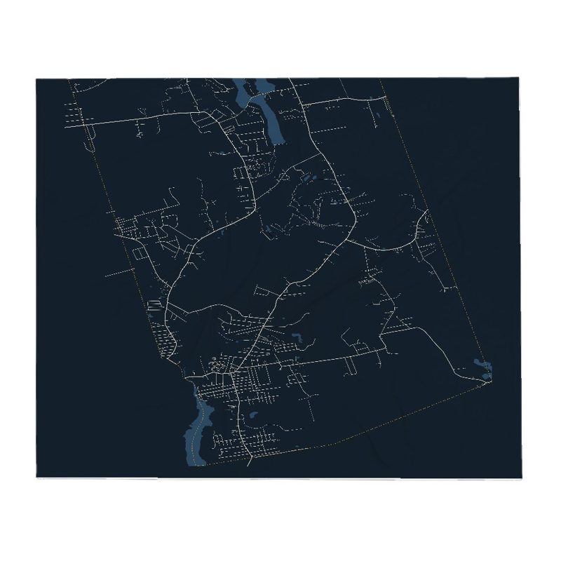 Acushnet Street Map Throw Blanket