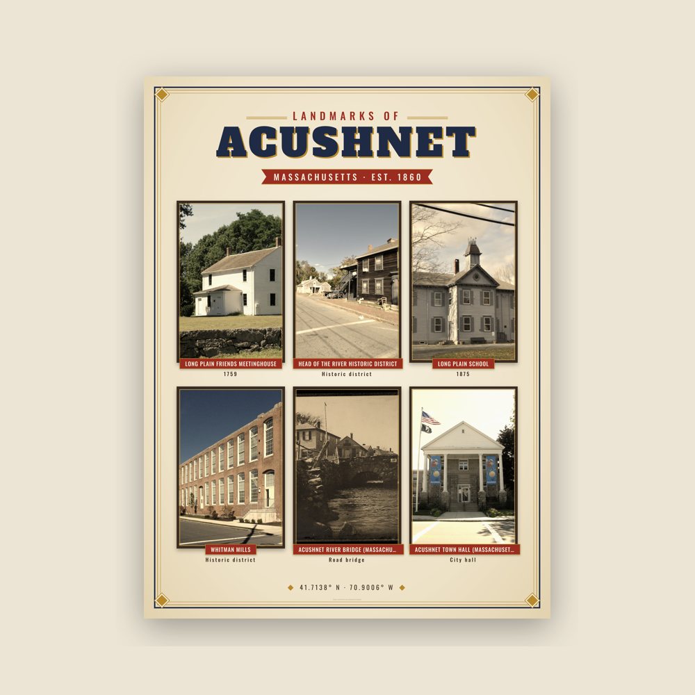 Acushnet Landmarks Photo Poster