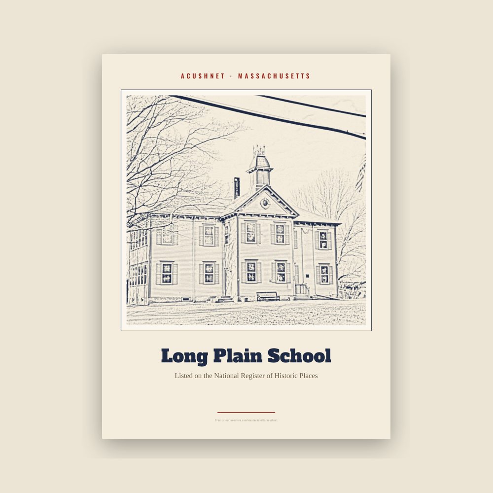 Acushnet Long Plain School Landmark Print