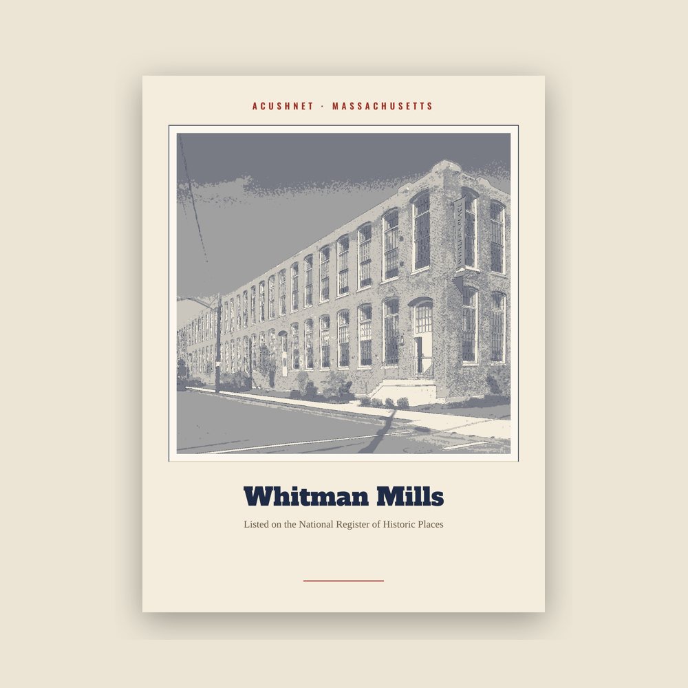 Acushnet Whitman Mills Landmark Print