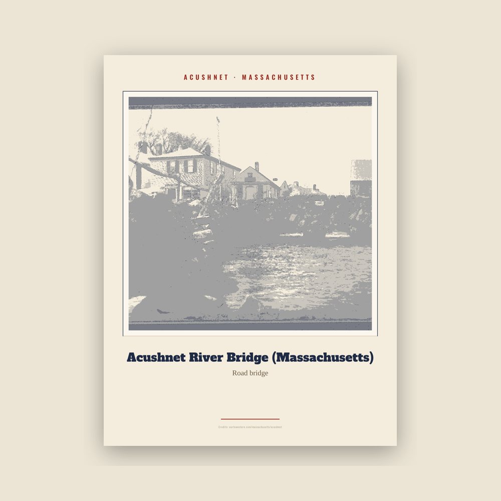 Acushnet Acushnet River Bridge (Massachusetts) Landmark Print