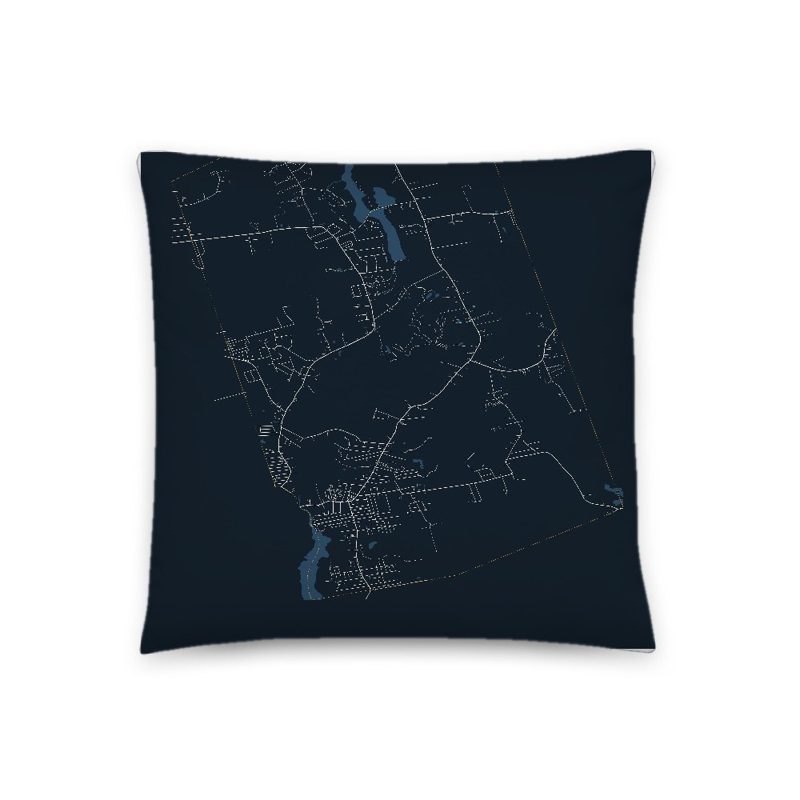 Acushnet Map Throw Pillow
