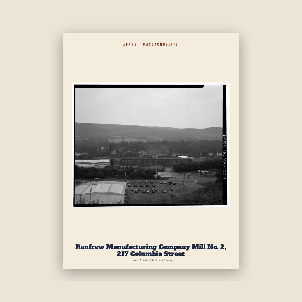 Adams Renfrew Manufacturing Company Mill No. 2, 217 Columbia Street Archive Print