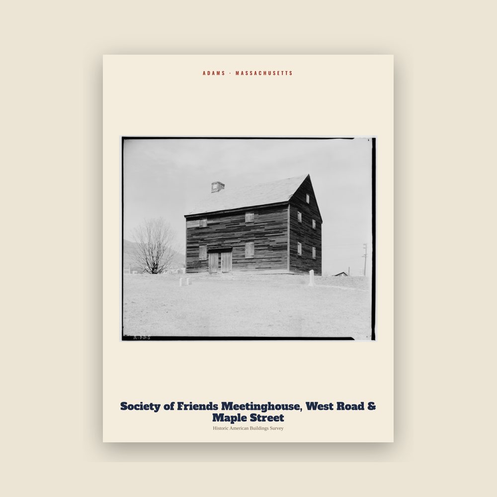 Adams Society of Friends Meetinghouse, West Road & Maple Street Archive Print