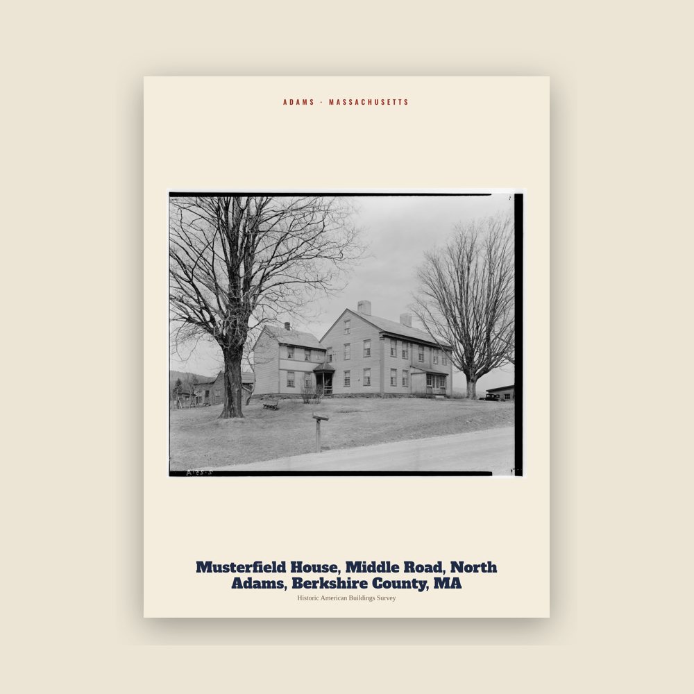 Adams Musterfield House, Middle Road, North Adams, Berkshire County, MA Archive Print