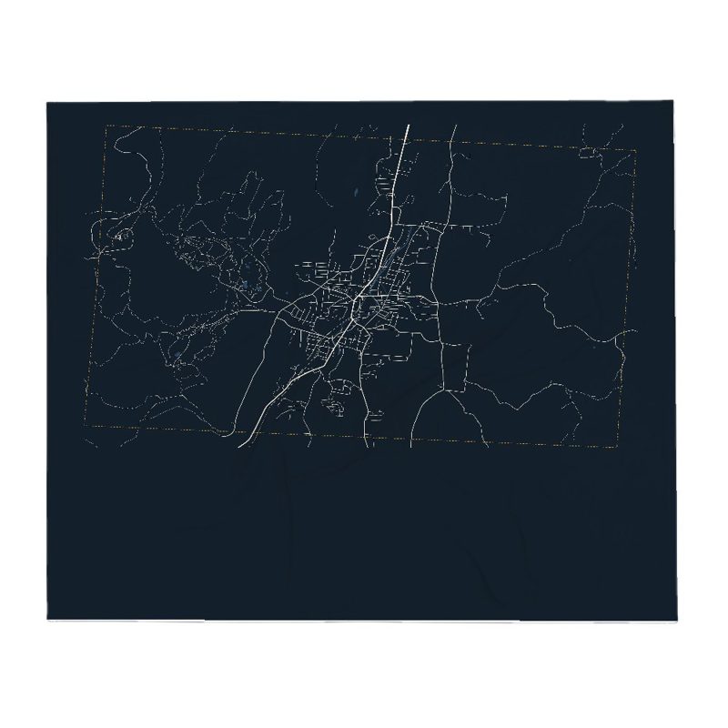 Adams Street Map Throw Blanket