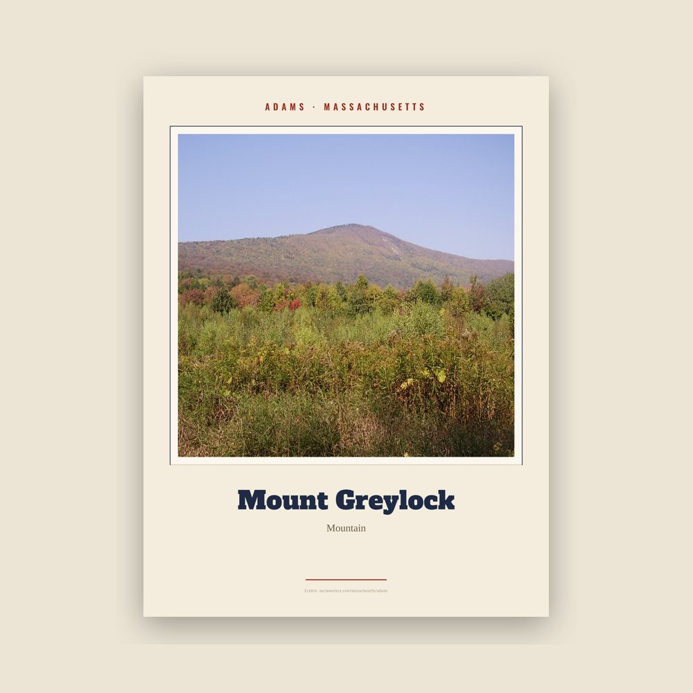 Adams Mount Greylock Landmark Print