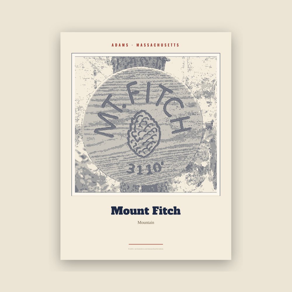 Adams Mount Fitch Landmark Print