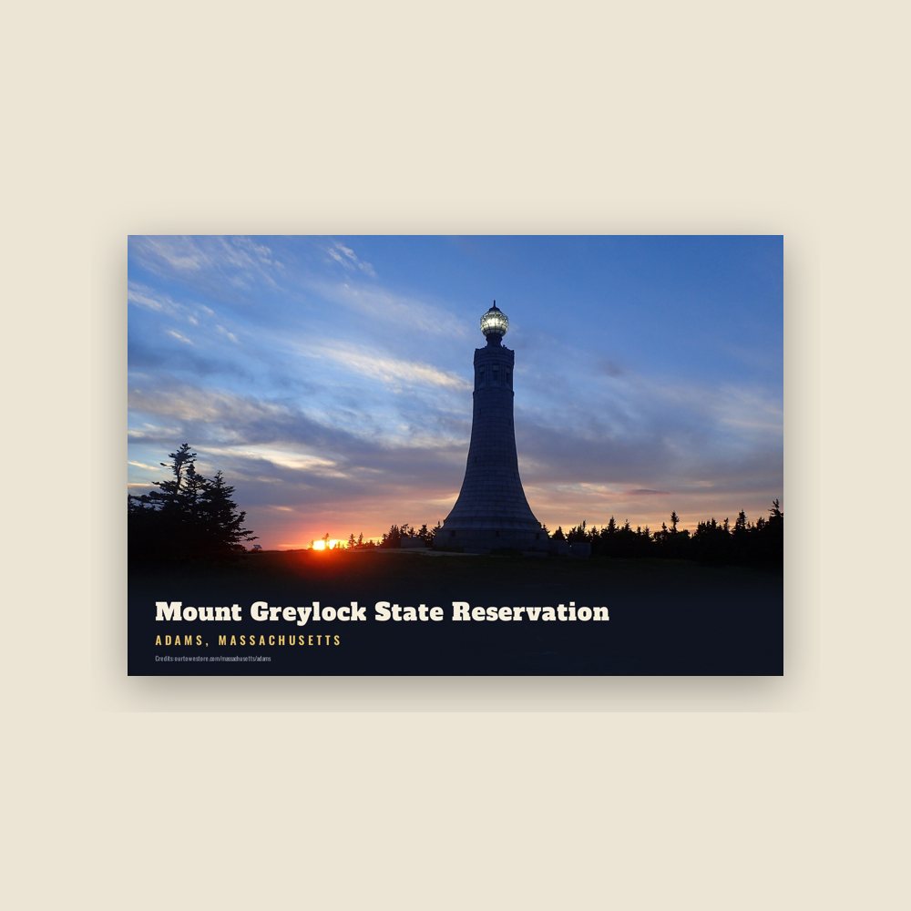 Adams Mount Greylock State Reservation Postcard