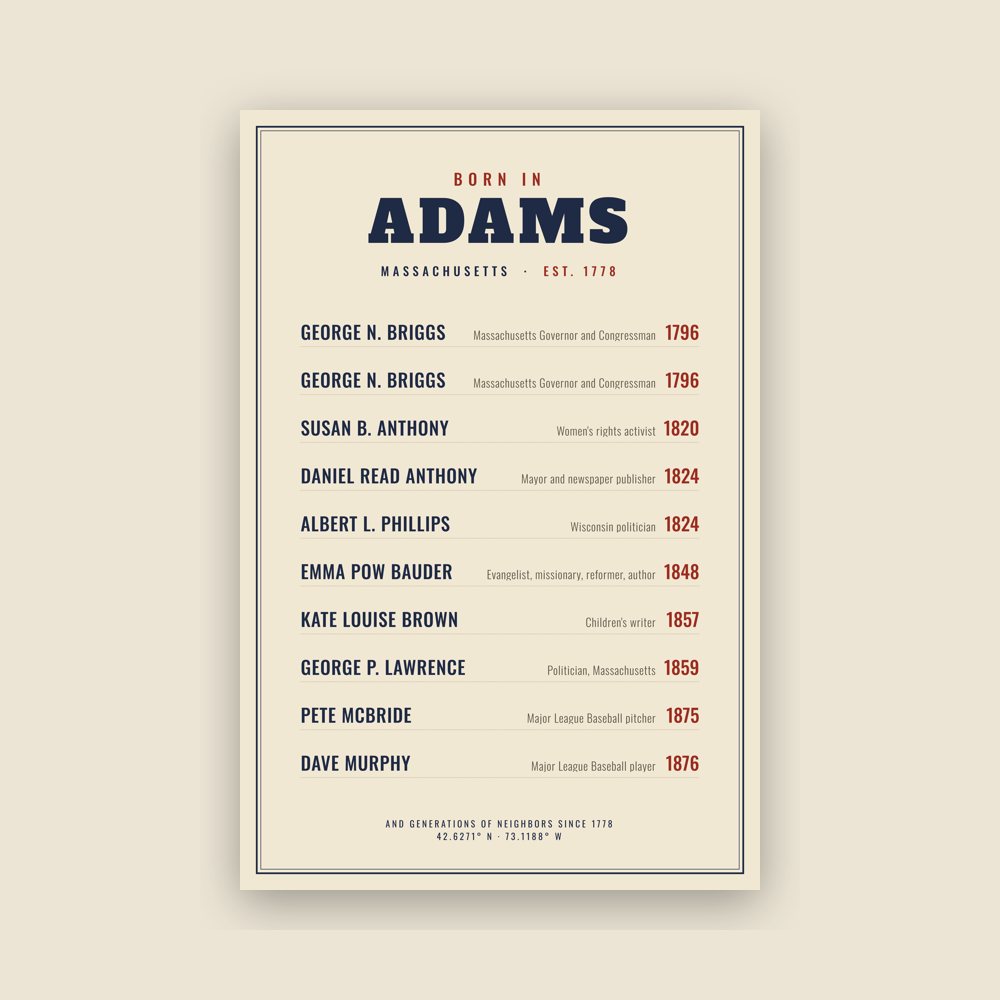 Adams “Born In” Poster