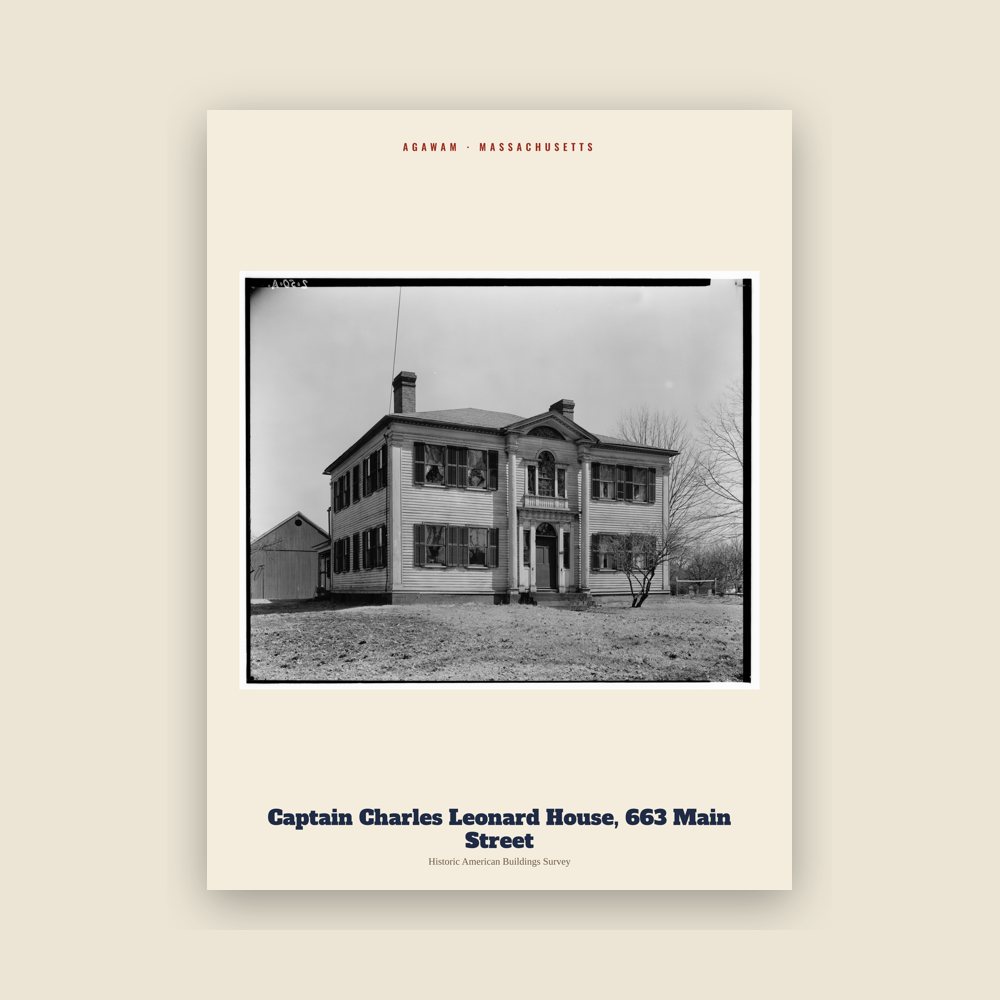 Agawam Captain Charles Leonard House, 663 Main Street Archive Print
