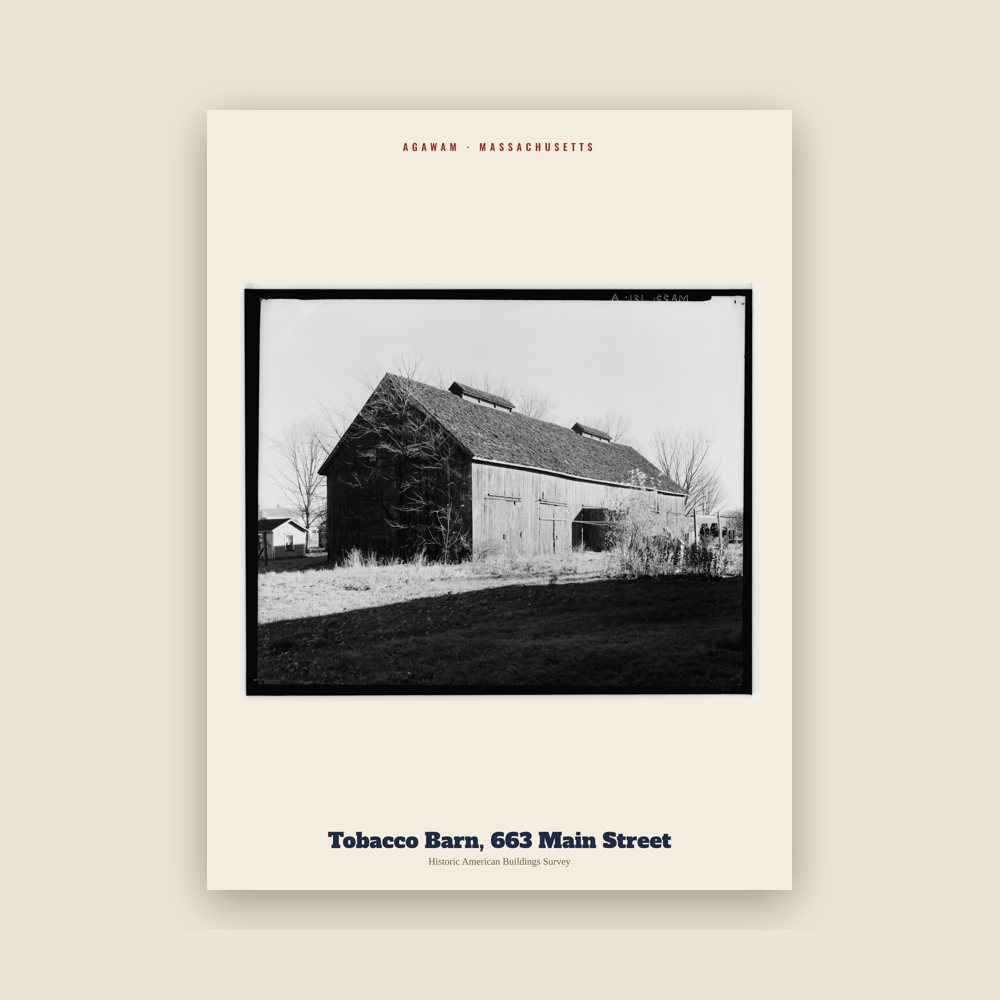 Agawam Tobacco Barn, 663 Main Street Archive Print