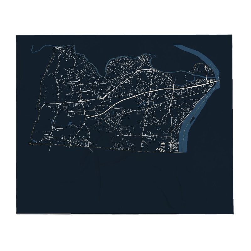 Agawam Street Map Throw Blanket