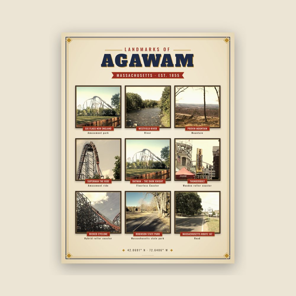 Agawam Landmarks Photo Poster