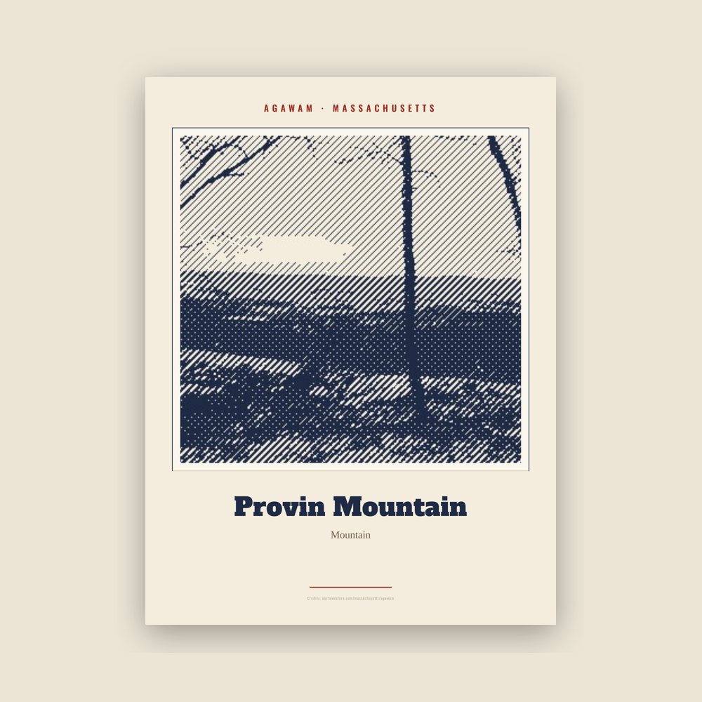 Agawam Provin Mountain Landmark Print